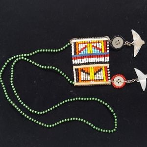 HANDCRAFTED Long Beaded Necklace Indian